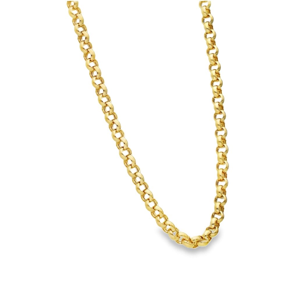 9ct Yellow Gold Hollow Round Belcher Chain - 20" - 13.7g
