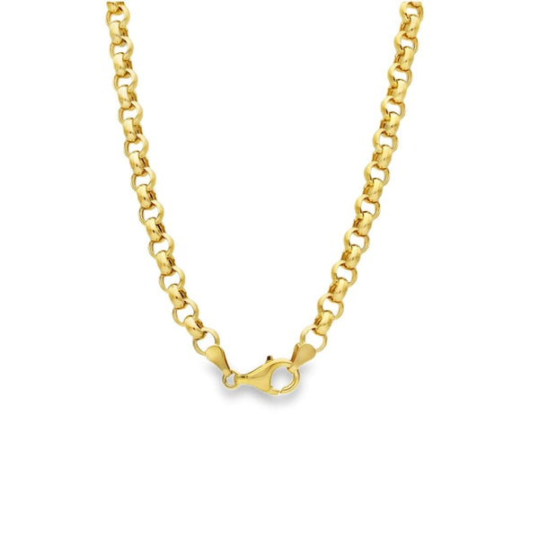 9ct Yellow Gold Hollow Round Belcher Chain - 20" - 13.7g