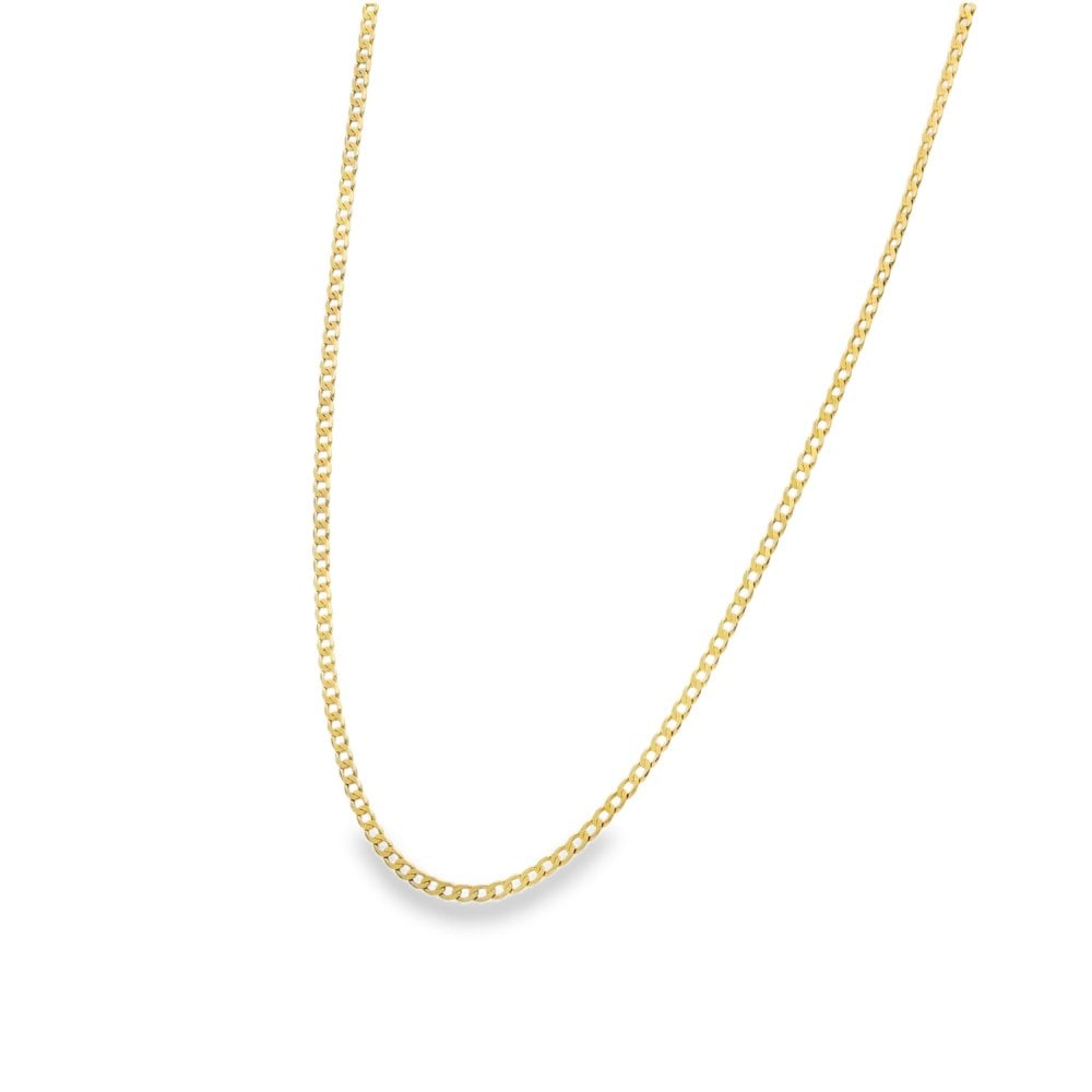9ct Yellow Gold Fine Curb Chain - 20" - 2.7g