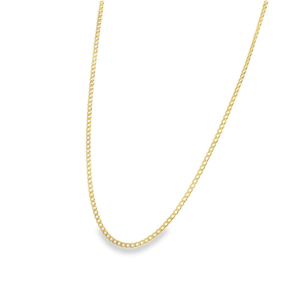 9ct Yellow Gold Fine Curb Chain - 20" - 2.7g