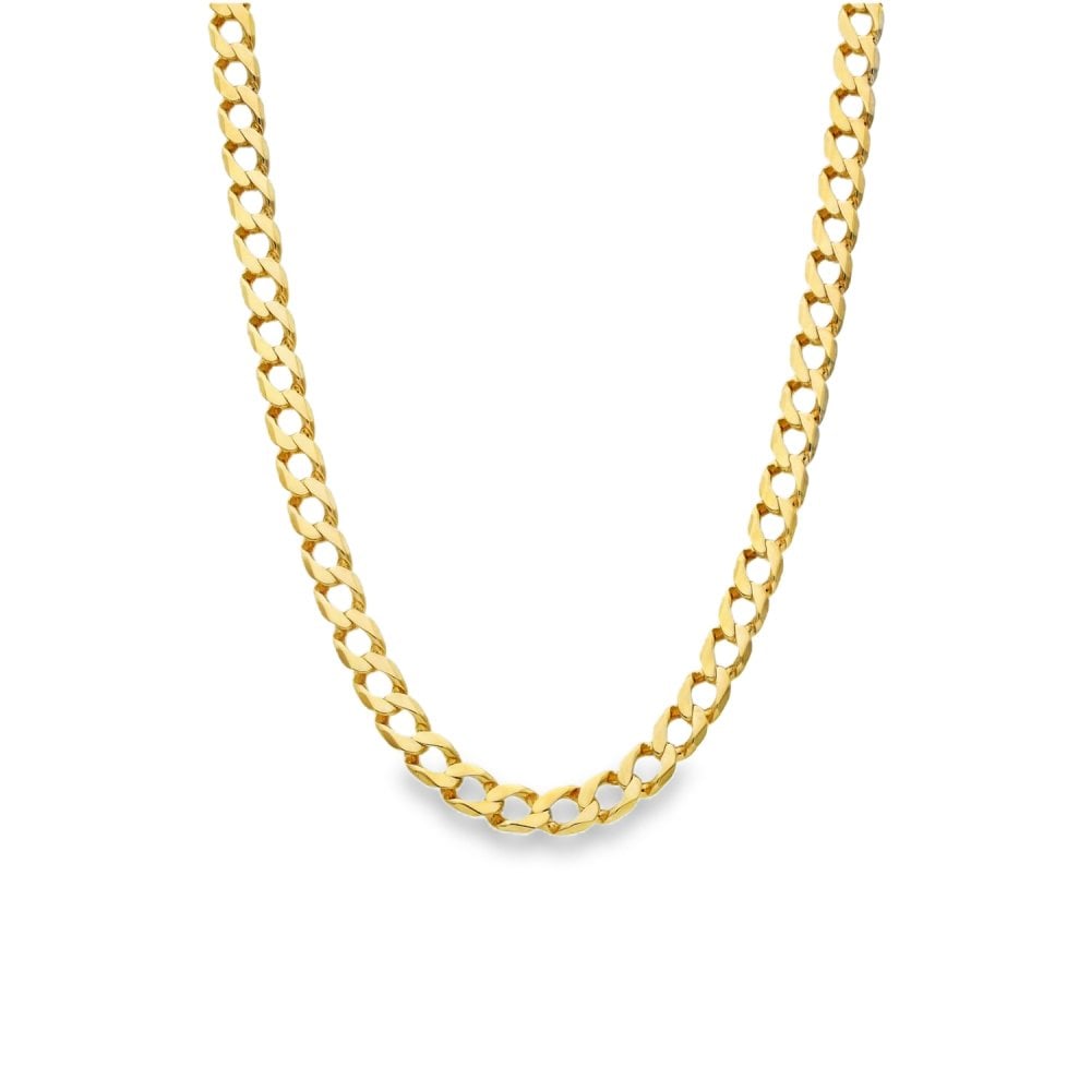 9ct Yellow Gold Flat Curb Chain - 22" - 21.4g