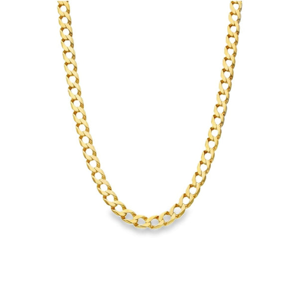9ct Yellow Gold Flat Curb Chain - 22" - 21.4g