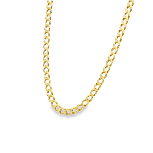 9ct Yellow Gold Flat Curb Chain - 22" - 21.4g