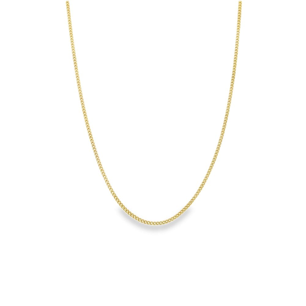 9ct Yellow Gold Fine Curb Chain - 16" - 2.1g
