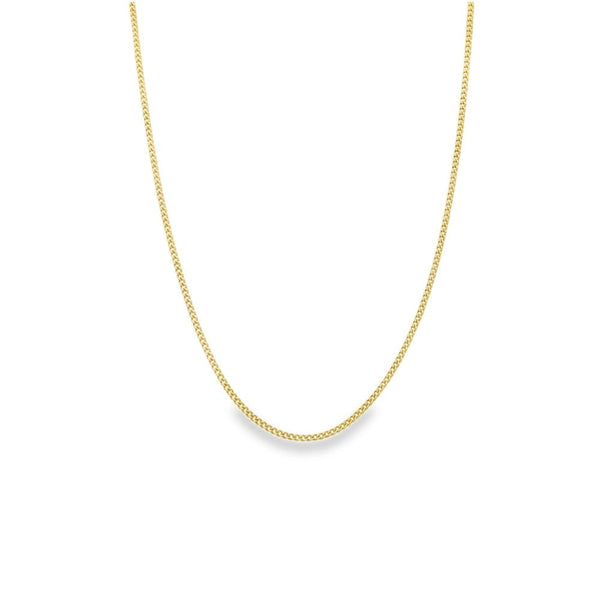9ct Yellow Gold Fine Curb Chain - 16" - 2.1g