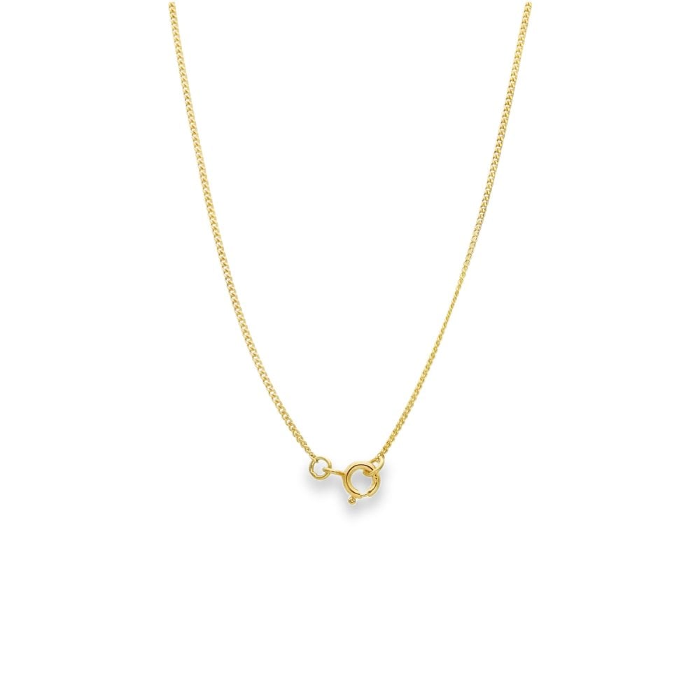 9ct Yellow Gold Fine Curb Chain - 16" - 2.1g