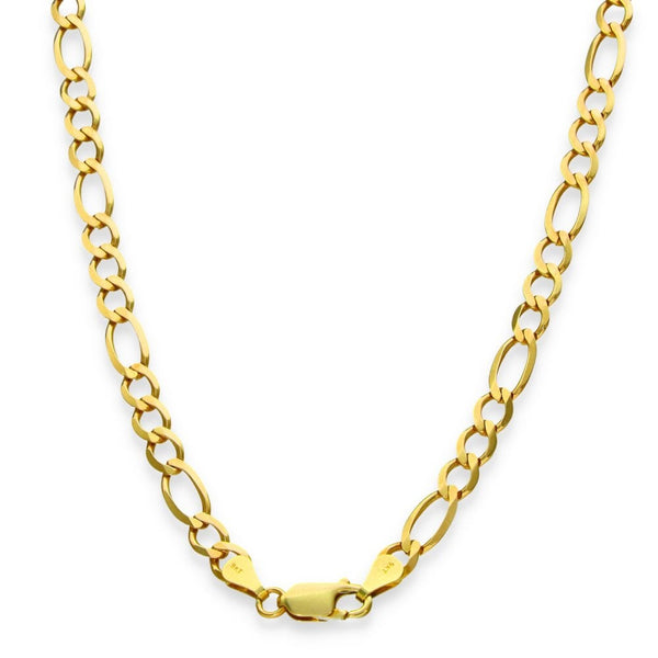 9ct Yellow Gold D-Cut Figaro Chain - 30" - 21.5g