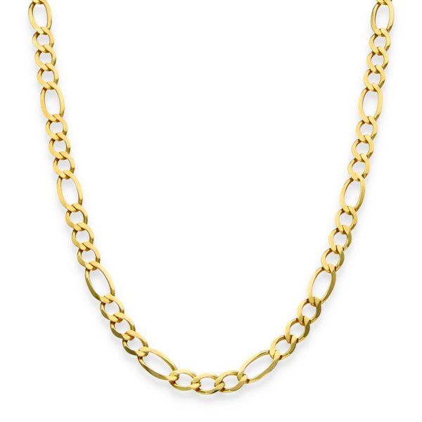 9ct Yellow Gold D-Cut Figaro Chain - 30" - 21.5g
