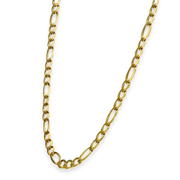 9ct Yellow Gold D-Cut Figaro Chain - 30" - 21.5g