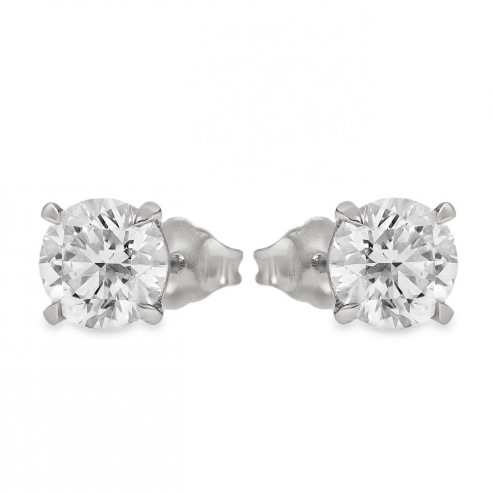 2.04ct White Gold Round Diamond Stud Earrings - F-G/SI1/2