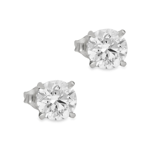 2.04ct White Gold Round Diamond Stud Earrings - F-G/SI1/2
