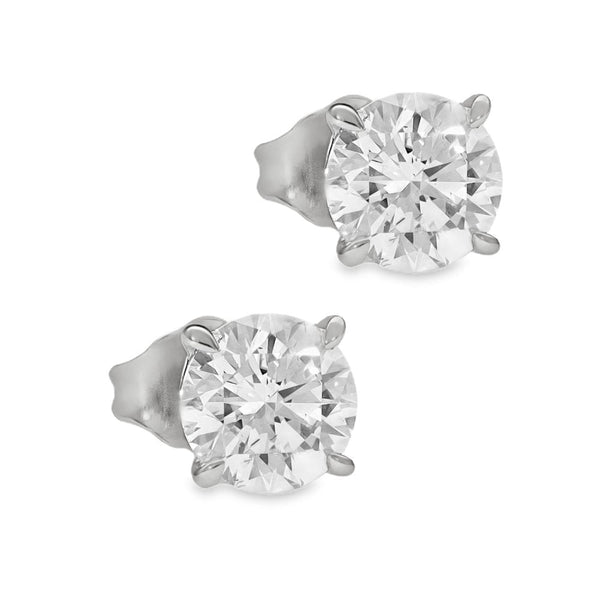 1.49ct White Gold Round Diamond Stud Earrings - F-G/SI1/2