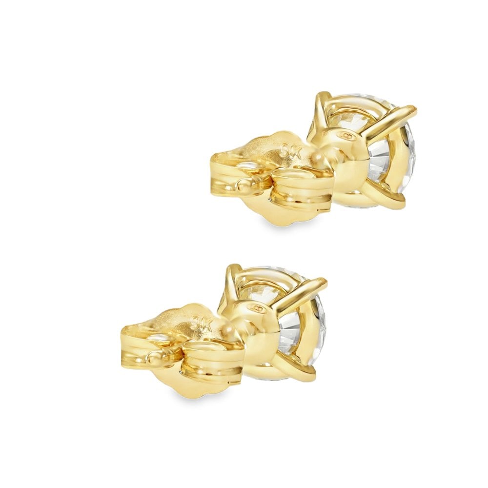 1.49ct Yellow Gold Round Diamond Stud Earrings - F-G/SI1/2