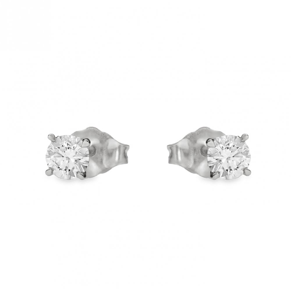 1.02ct White Gold Round Diamond Stud Earrings - F-G/SI1/2