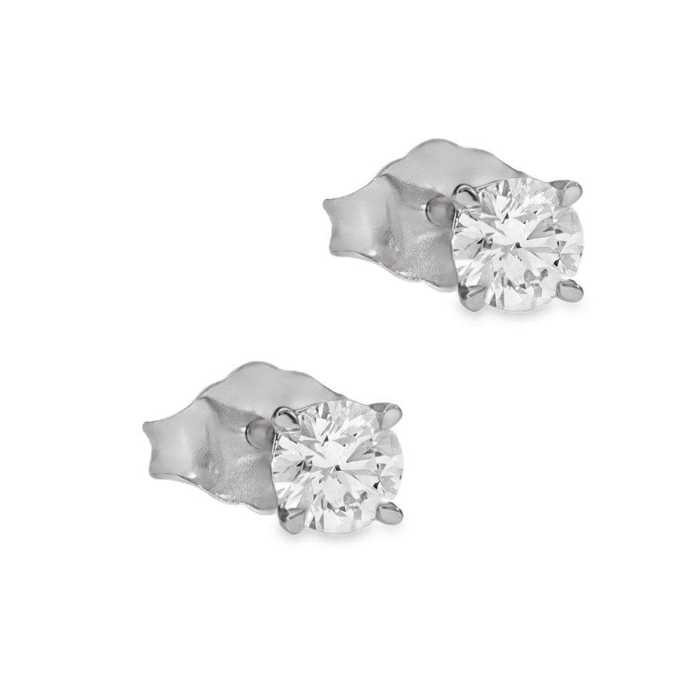 1.02ct White Gold Round Diamond Stud Earrings - F-G/SI1/2