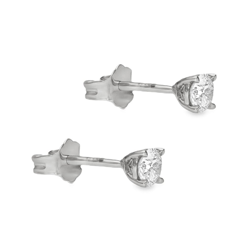 1.02ct White Gold Round Diamond Stud Earrings - F-G/SI1/2
