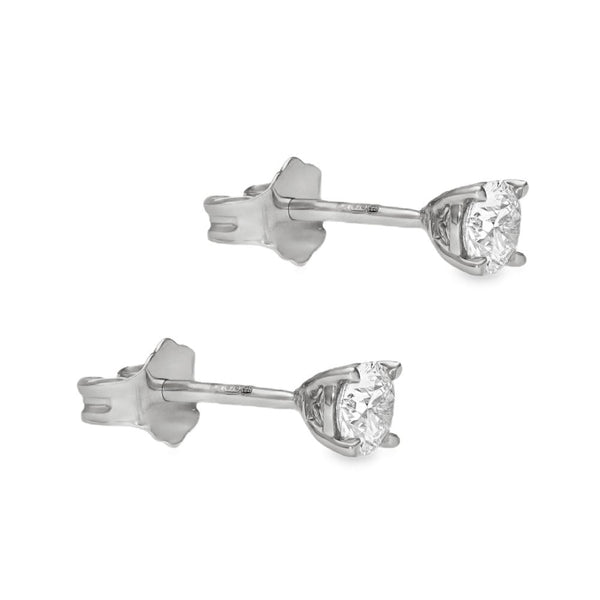 1.02ct White Gold Round Diamond Stud Earrings - F-G/SI1/2