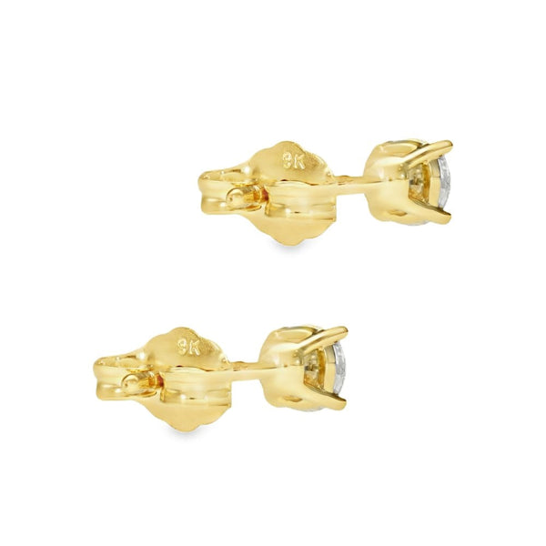 0.50ct Yellow Gold Round Diamond Stud Earrings - F-G/VS