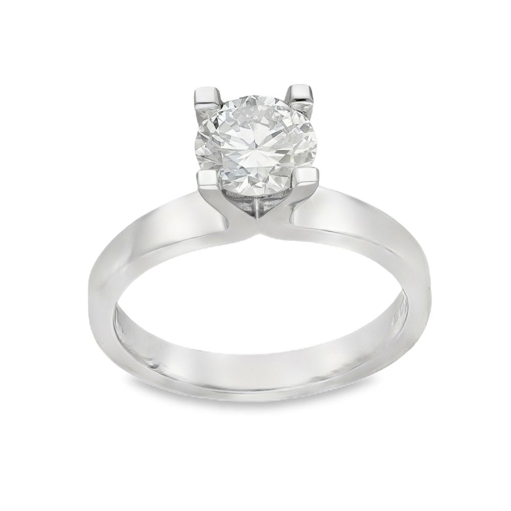 950 Platinum Diamond Solitaire Engagement Ring - Size N - 1.21ct