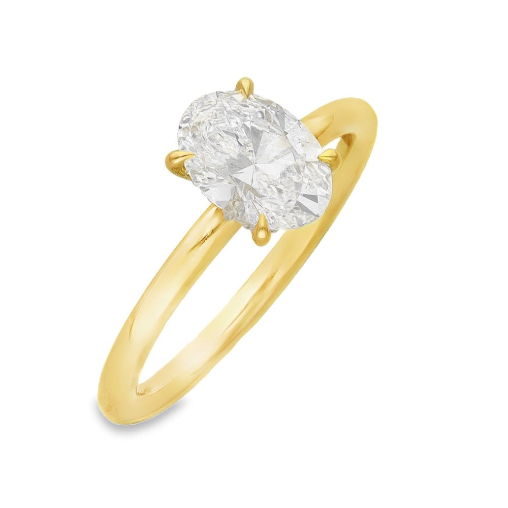 1.16ct Yellow Gold Oval Diamond Engagement Ring - D-F/VVS2-VS
