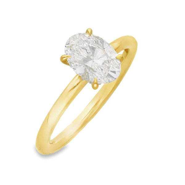1.16ct Yellow Gold Oval Diamond Engagement Ring - D-F/VVS2-VS