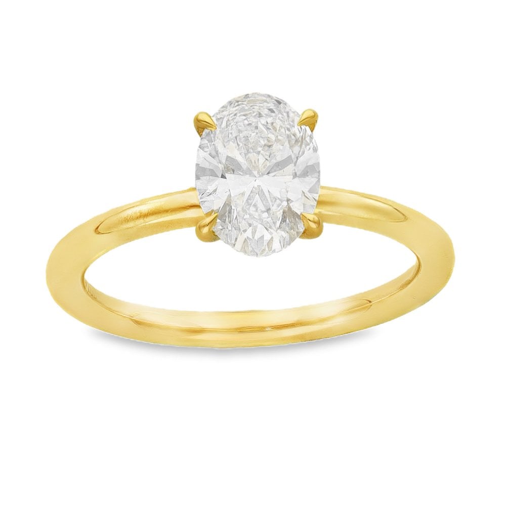 1.16ct Yellow Gold Oval Diamond Engagement Ring - D-F/VVS2-VS