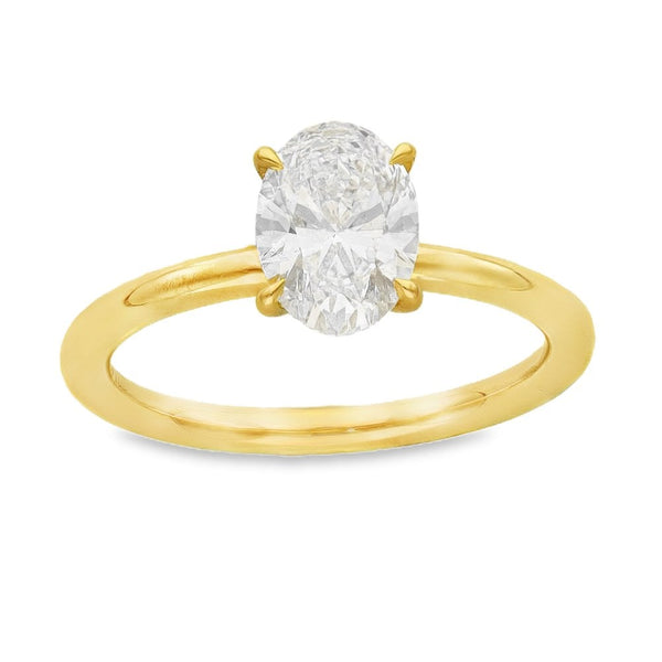 1.16ct Yellow Gold Oval Diamond Engagement Ring - D-F/VVS2-VS