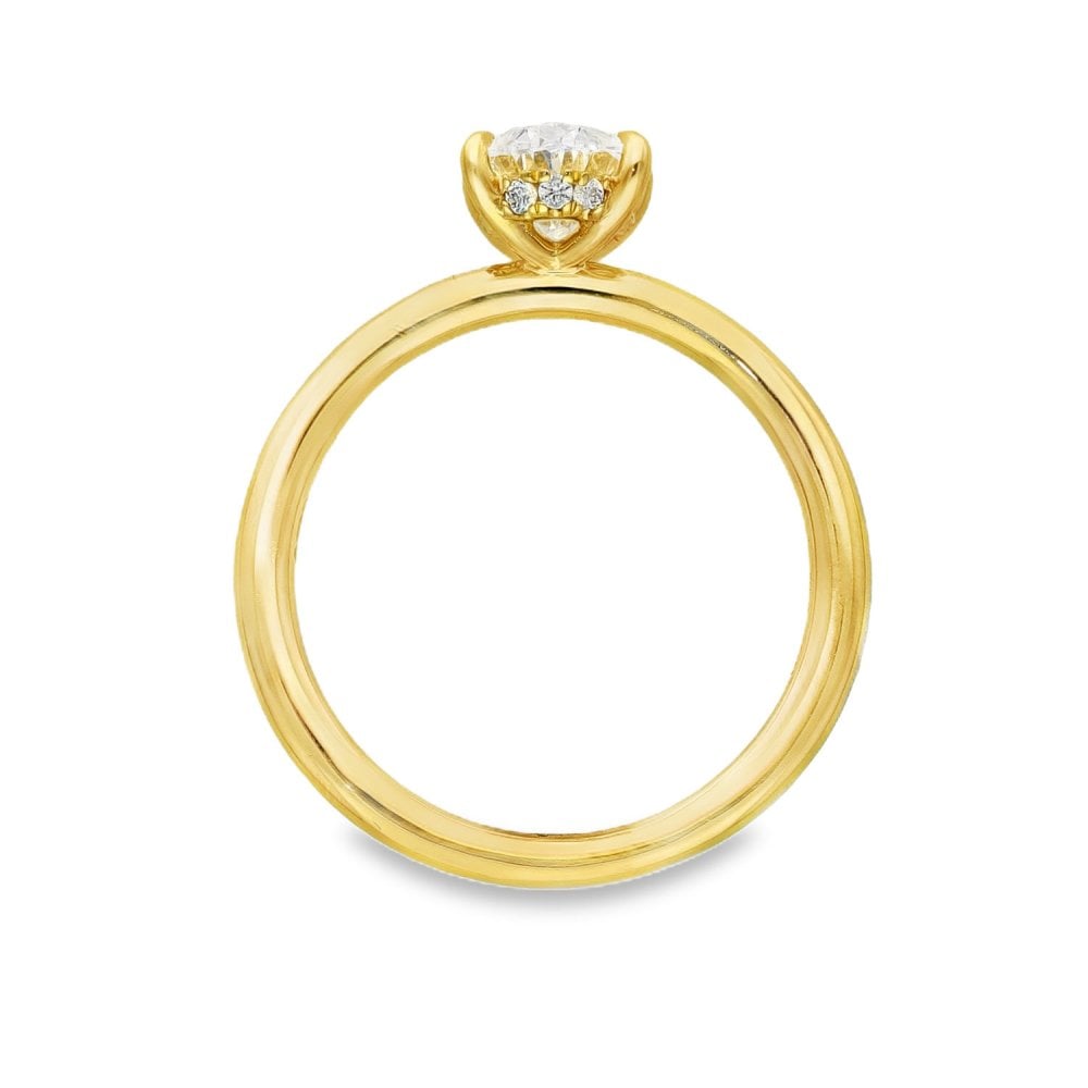 1.16ct Yellow Gold Oval Diamond Engagement Ring - D-F/VVS2-VS