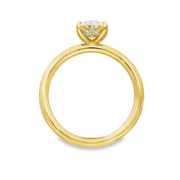 1.16ct Yellow Gold Oval Diamond Engagement Ring - D-F/VVS2-VS