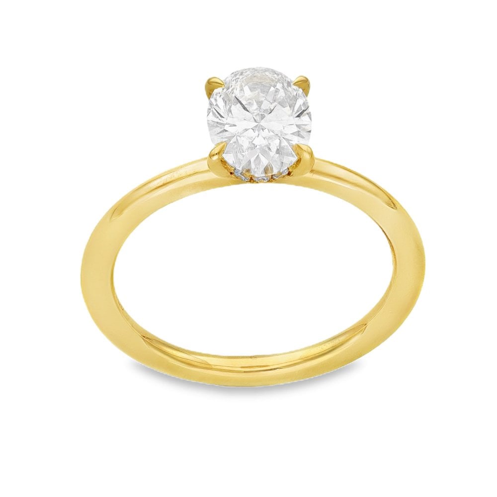 1.16ct Yellow Gold Oval Diamond Engagement Ring - D-F/VVS2-VS