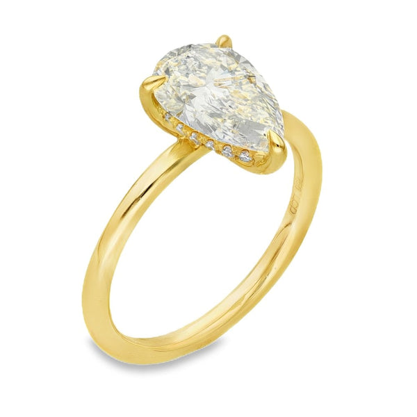 2.17ct Yellow Gold Pear Diamond Engagement Ring - E-F/VS2-VS