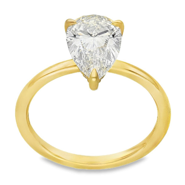 2.17ct Yellow Gold Pear Diamond Engagement Ring - E-F/VS2-VS