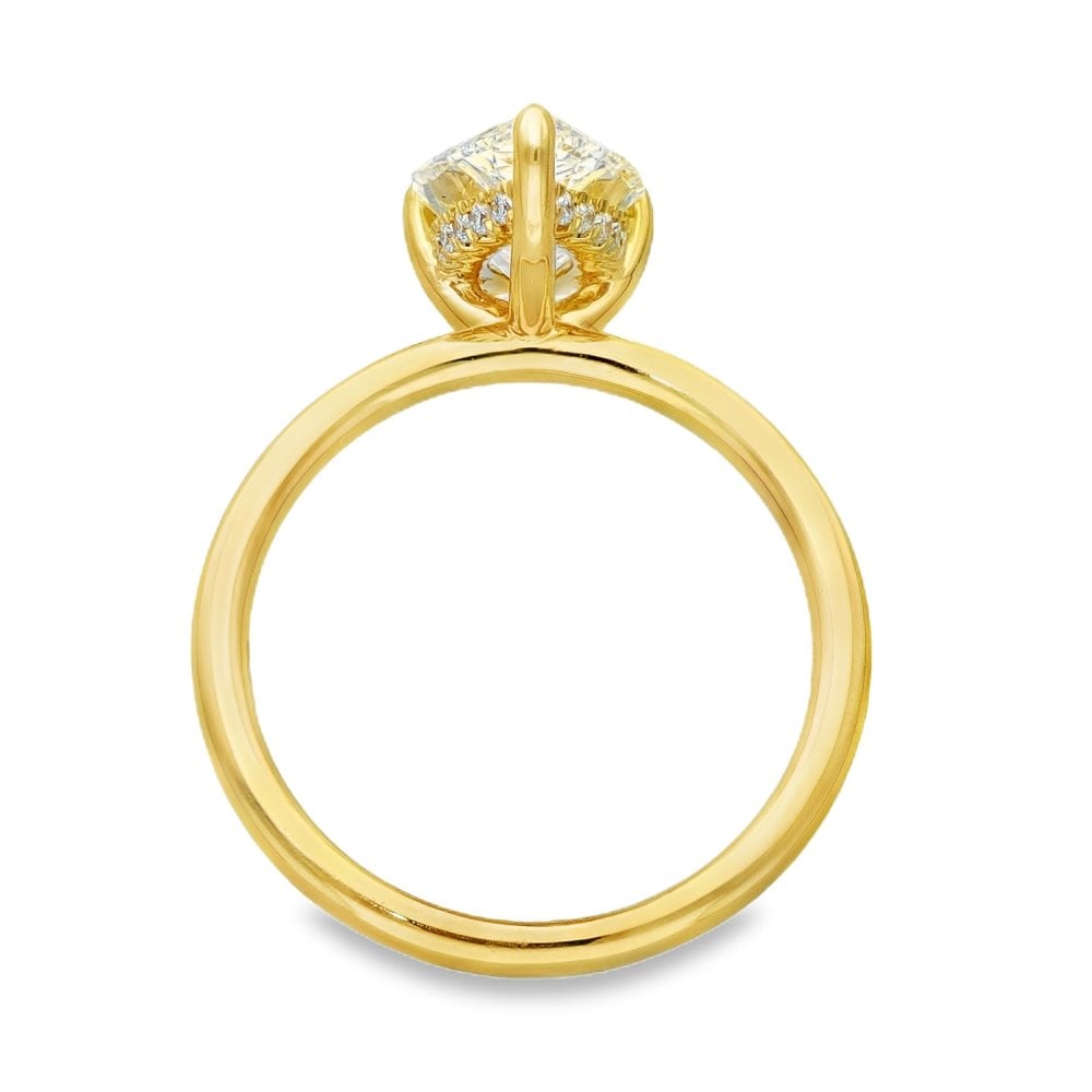 2.17ct Yellow Gold Pear Diamond Engagement Ring - E-F/VS2-VS