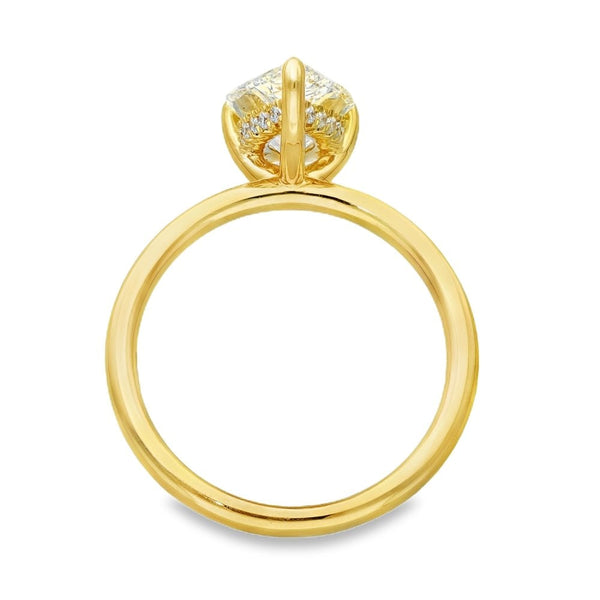 2.17ct Yellow Gold Pear Diamond Engagement Ring - E-F/VS2-VS