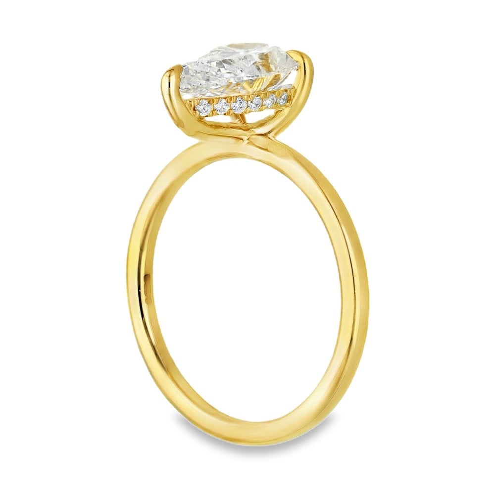 2.17ct Yellow Gold Pear Diamond Engagement Ring - E-F/VS2-VS