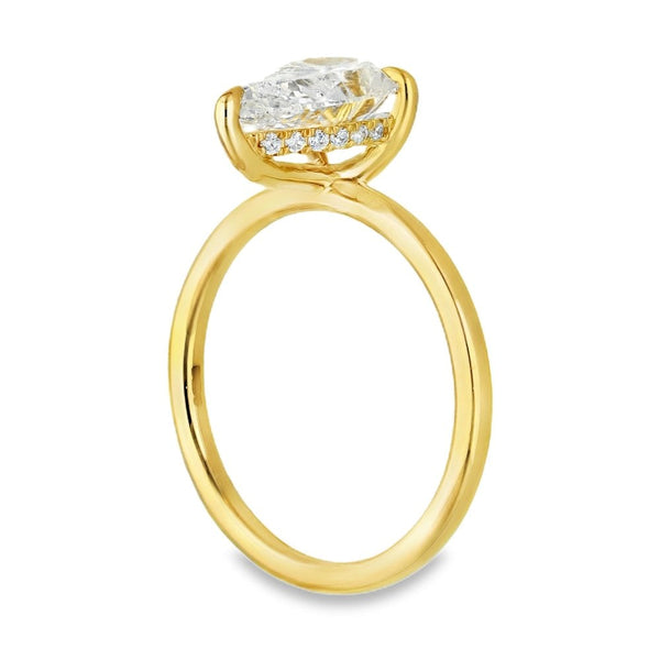 2.17ct Yellow Gold Pear Diamond Engagement Ring - E-F/VS2-VS