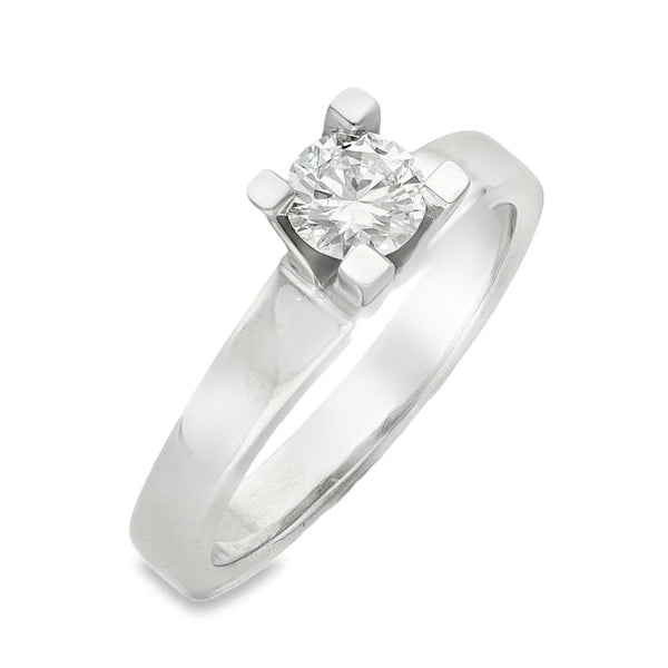 18ct White Gold Solitaire Engagement Ring - Size N - 0.50ct
