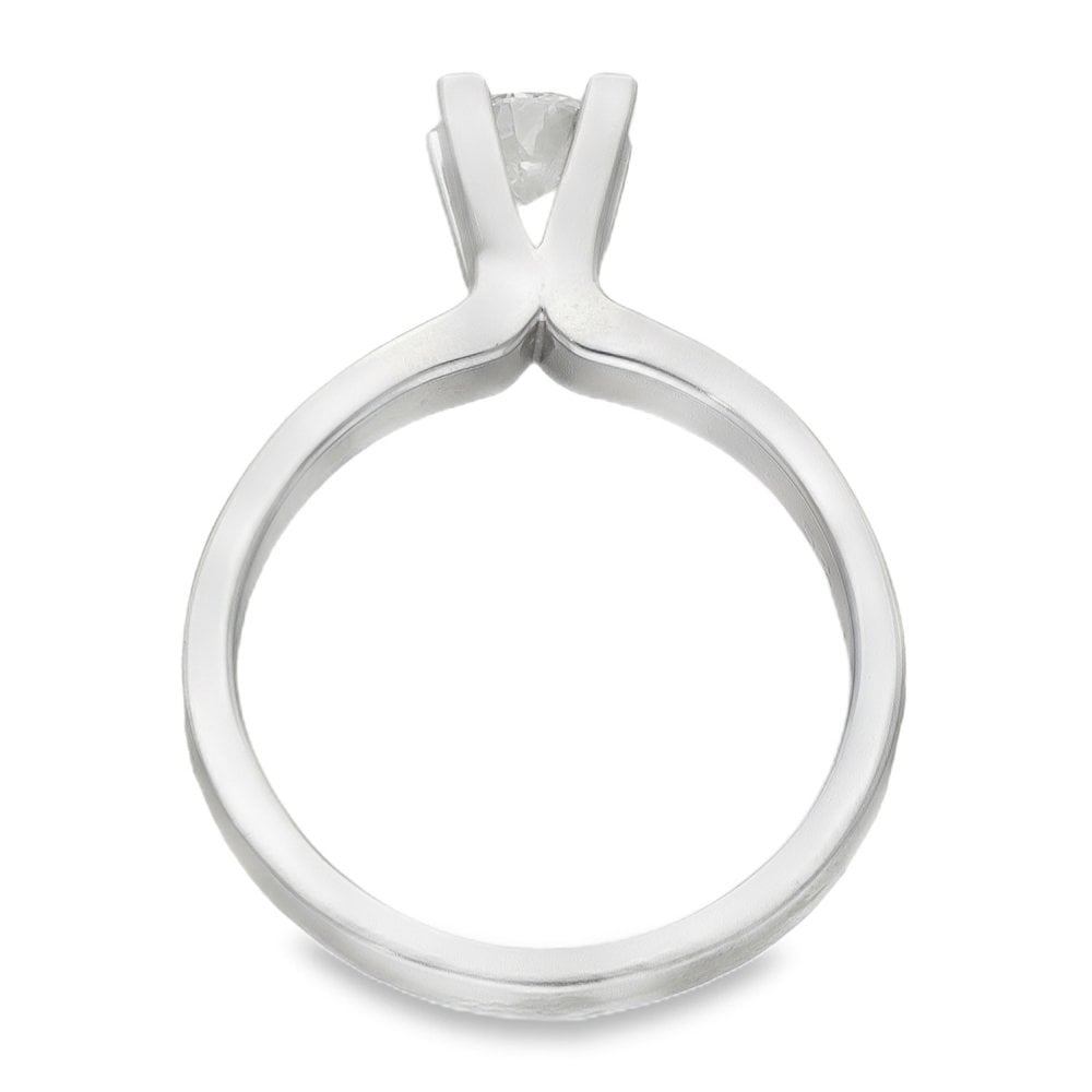 18ct White Gold Solitaire Engagement Ring - Size N - 0.50ct