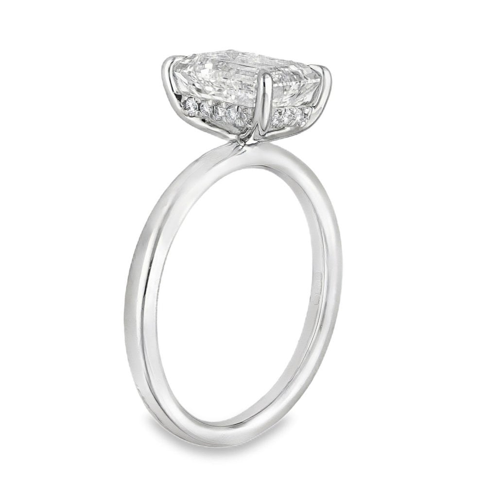 2.14ct Platinum Emerald Diamond Engagement Ring - F-H/VS2