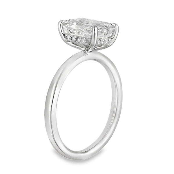2.14ct Platinum Emerald Diamond Engagement Ring - F-H/VS2