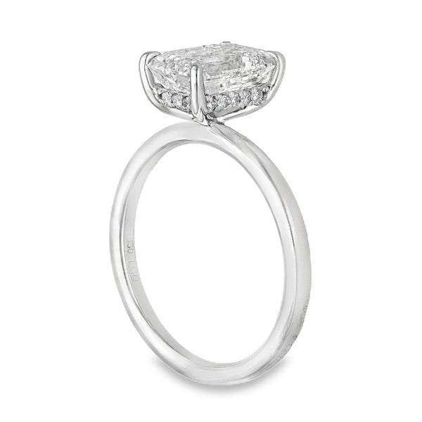 2.14ct Platinum Emerald Diamond Engagement Ring - F-H/VS2