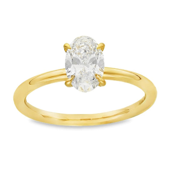 1.08ct Yellow Gold Oval Diamond Engagement Ring - E-F/VS2