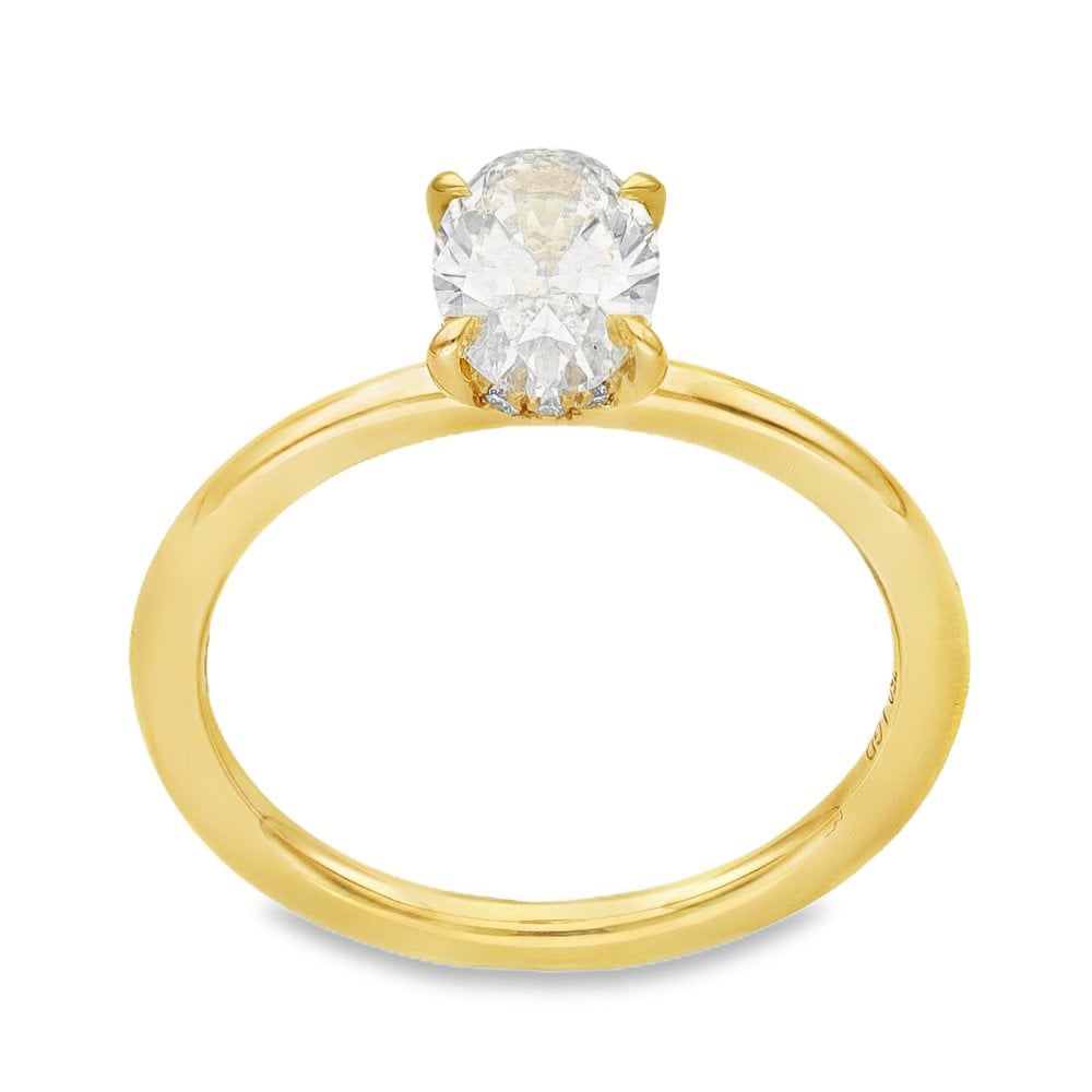 1.08ct Yellow Gold Oval Diamond Engagement Ring - E-F/VS2