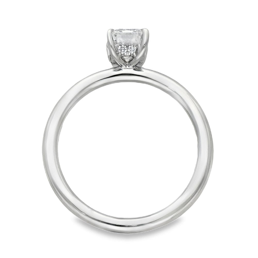 1.15ct Platinum Emerald Diamond Engagement Ring - D-F/VS2