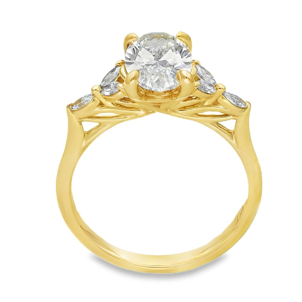 1.64ct Yellow Gold Certified Oval Diamond Engagement Ring-D/VVS2