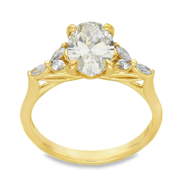 1.64ct Yellow Gold Certified Oval Diamond Engagement Ring-D/VVS2