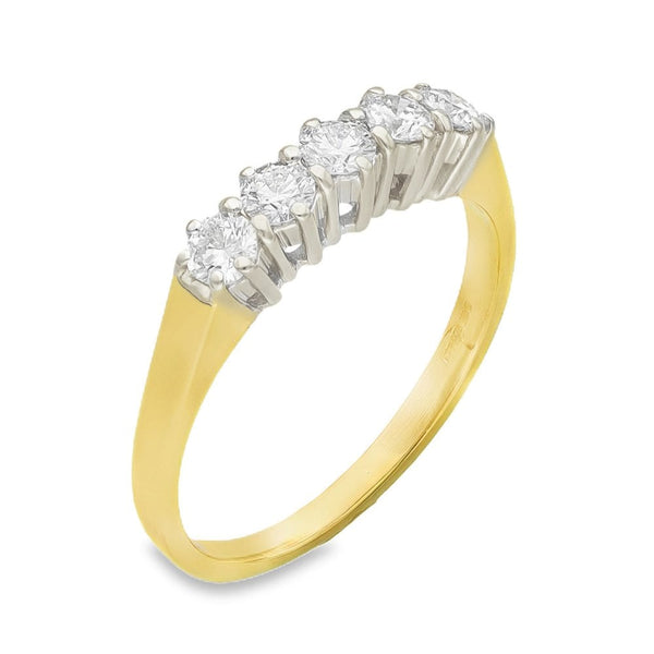 18ct Yellow Gold Diamond Half-Eternity Ring - Size M½ - 0.40ct