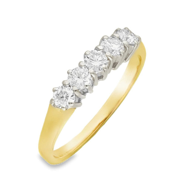 18ct Yellow Gold Diamond Half-Eternity Ring - Size M½ - 0.40ct