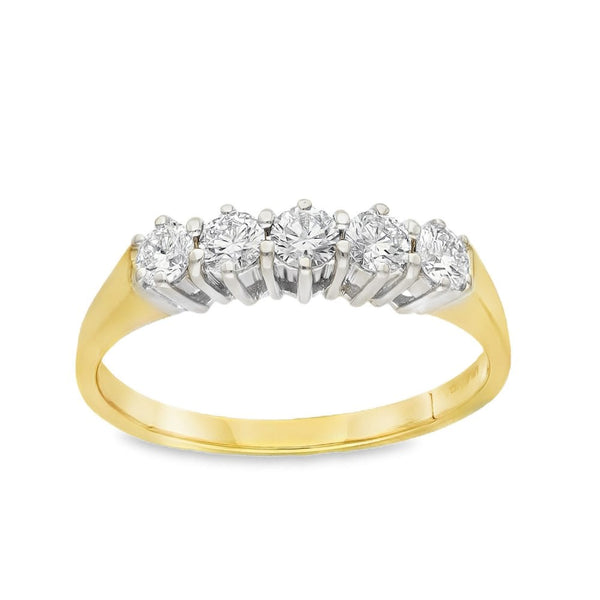 18ct Yellow Gold Diamond Half-Eternity Ring - Size M½ - 0.40ct