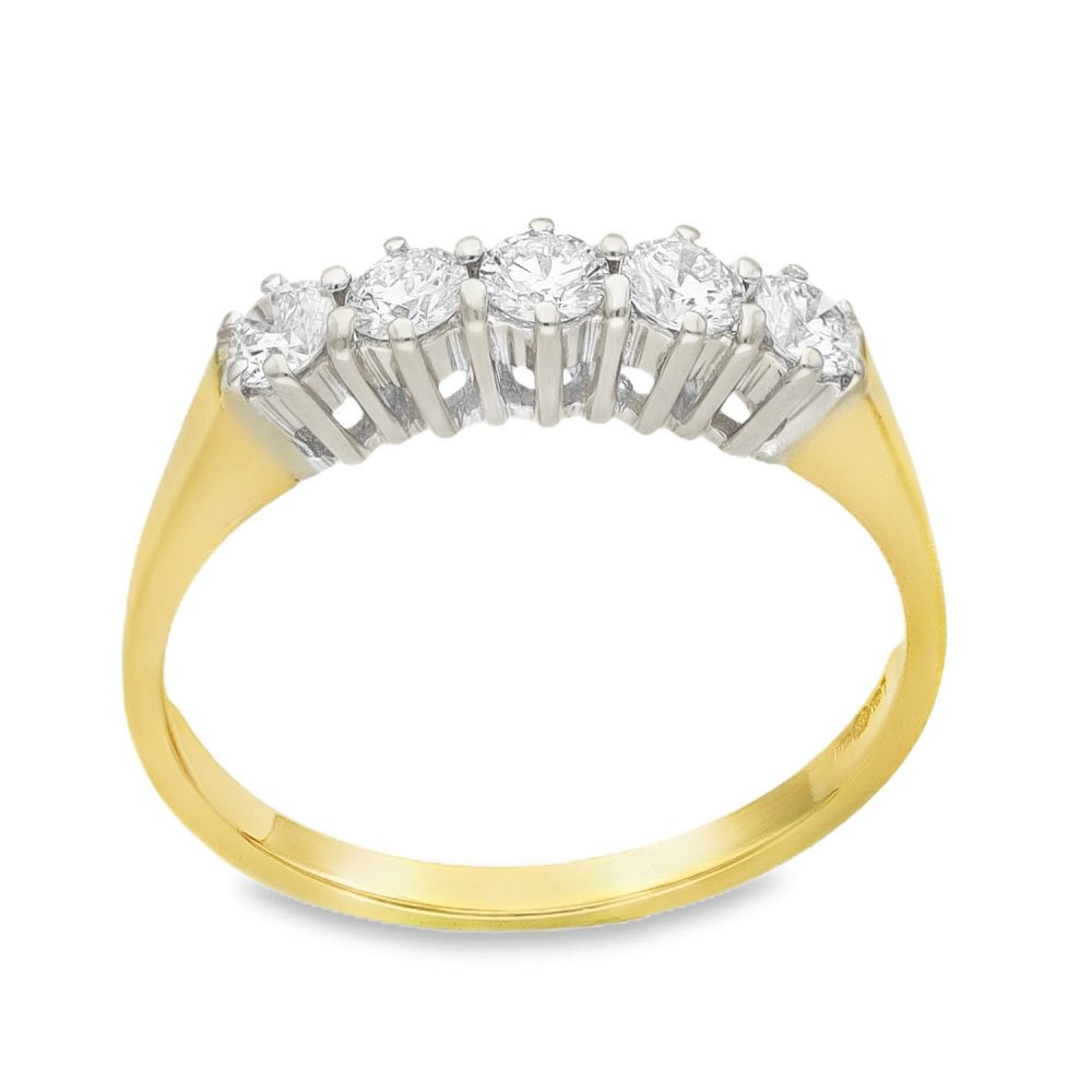 18ct Yellow Gold Diamond Half-Eternity Ring - Size M½ - 0.40ct